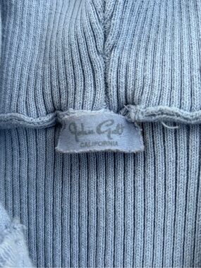 Light Blue Ribbed Scoop-Neck Sweater by